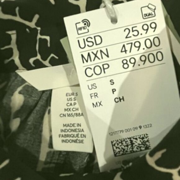 H&M Long-Sleeved Button-Down Paisley Shirt Dress - SMALL - NWT - Picture 7 of 10